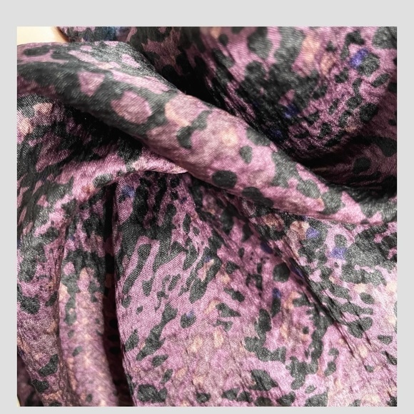 NWT Ann Taylor Silk Shift Dress Short Sleeve Textured Purple Black Snake Print - Picture 5 of 7
